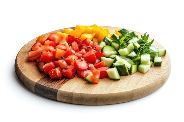 Kawałki warzyw na desce